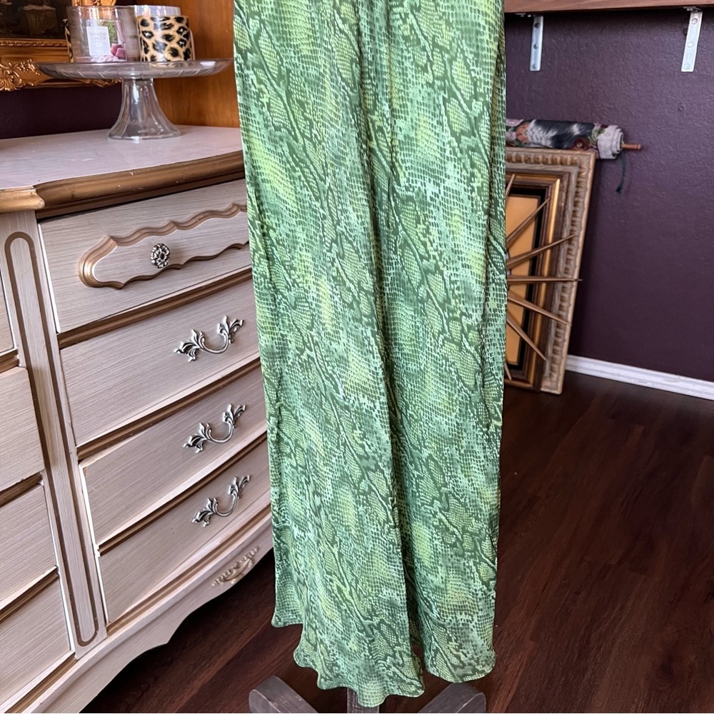 Y2K Vintage Betsey Johnson New York Snake Print Neon Green Dress Small Petite - Picture 3 of 14